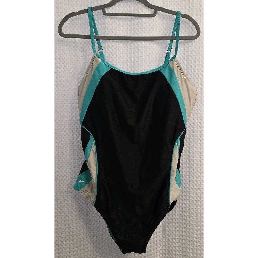 14 Speedo Women Swimsuit One Piece Creora Highclo Quantum Splice Race Cut Black